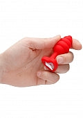 Ouch! Regular Ribbed Diamond Heart Plug anaux
