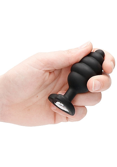 Ouch! Large Ribbed Diamond Heart Plug anaux