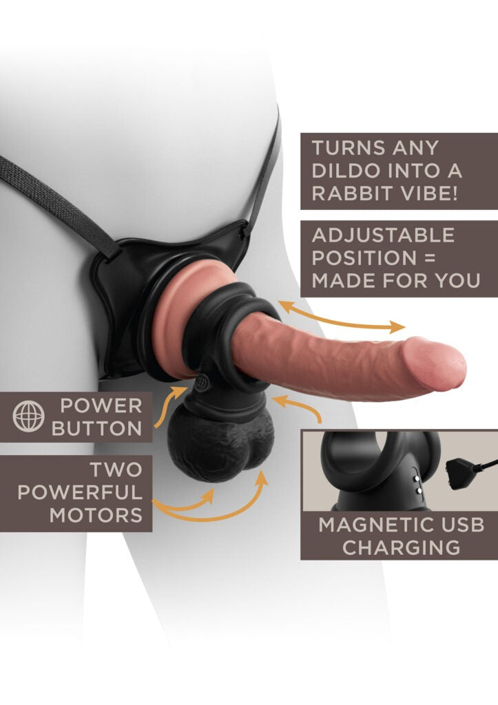 Pipedream Comfy Body Dock Harness Set incl. vibrating dildo and crown jewels