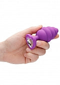 Ouch! Regular Ribbed Diamond Heart Buttplug